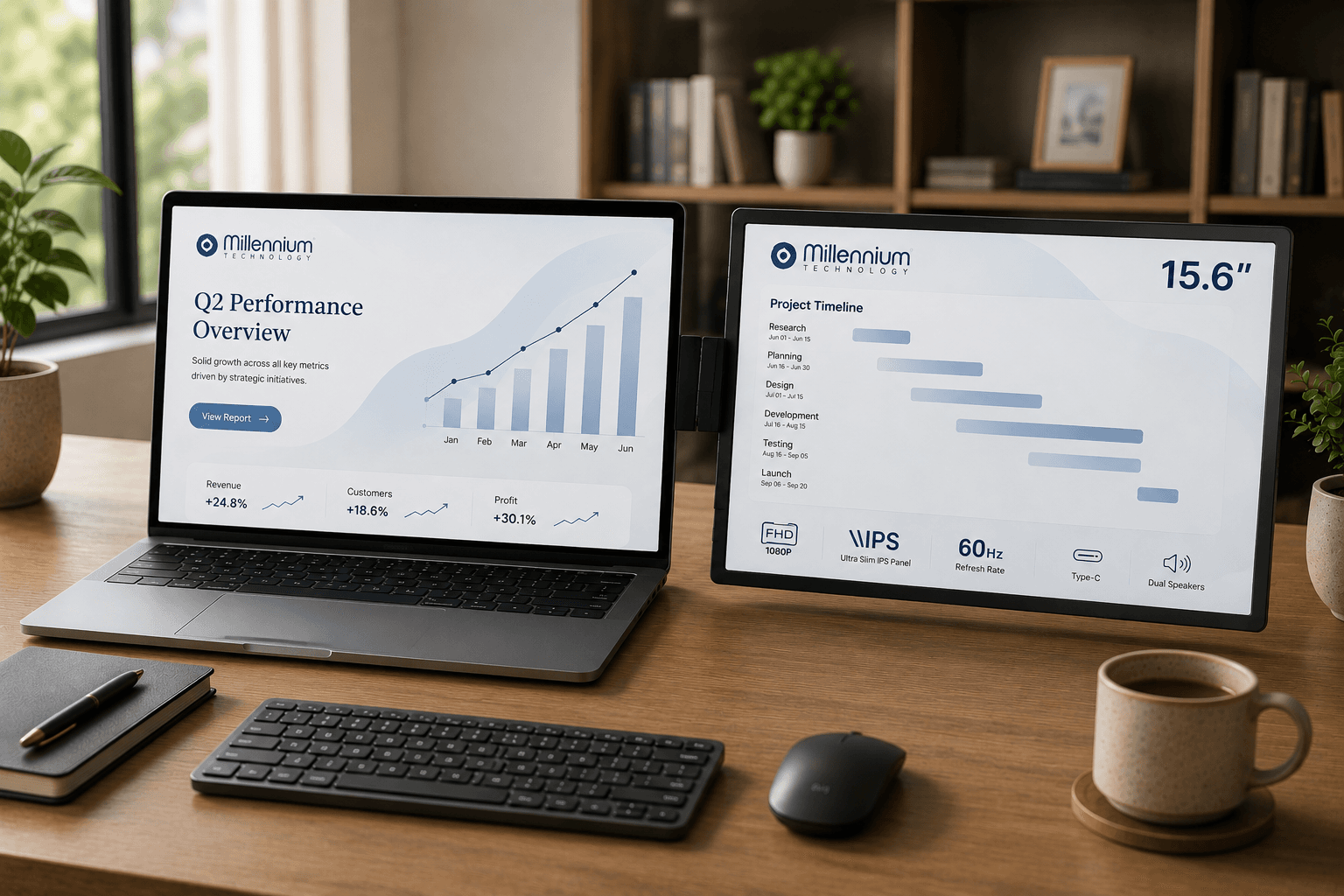 DuoView 15.6 FHD Foldable Portable Monitor