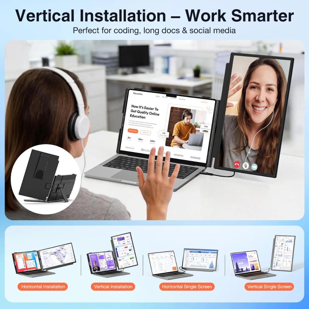 DuoView 15.6 FHD Foldable Portable Monitor view 2