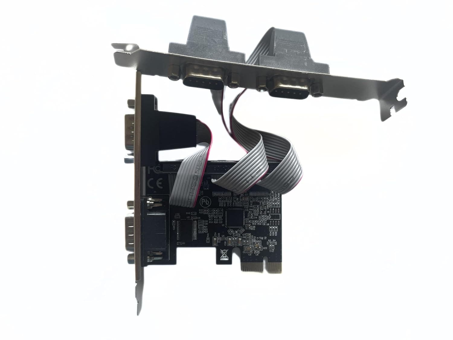 PCI Express 4 Port Serial Card, PCIe to RS232 (DB9) COM Port Adapter with Low Bracket view 4