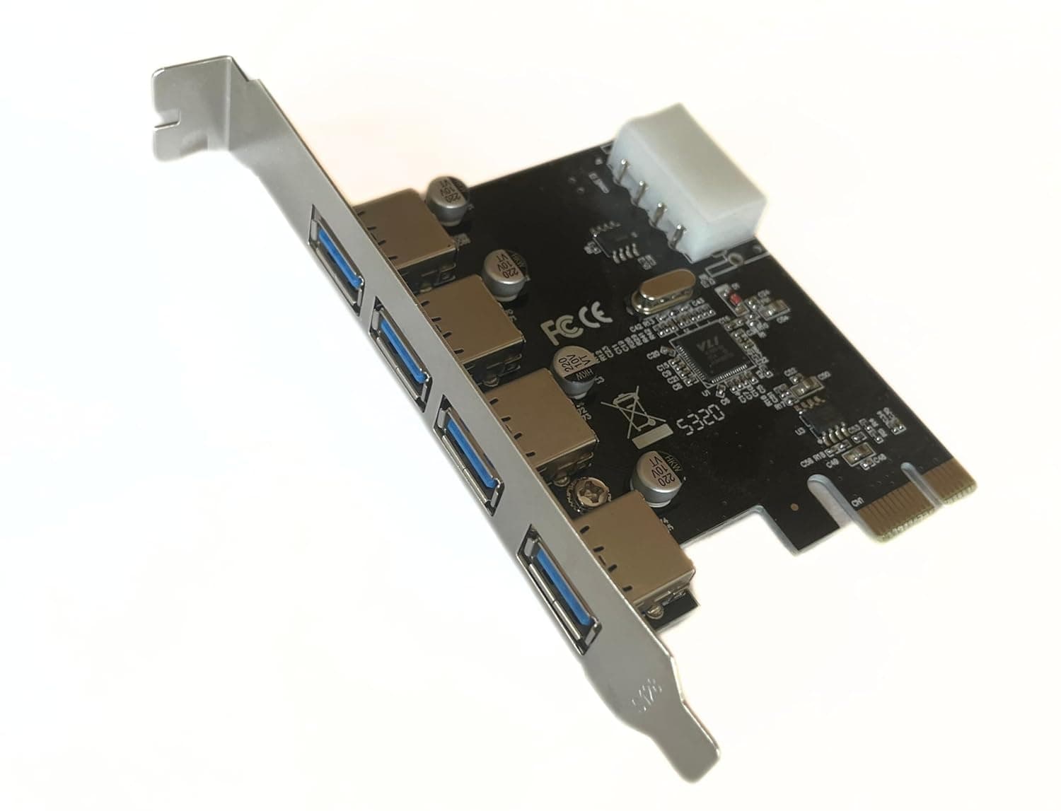 PCI Express Card 4 Port USB 3.0 up to 5 Gbps Speed PCIe Card view 3