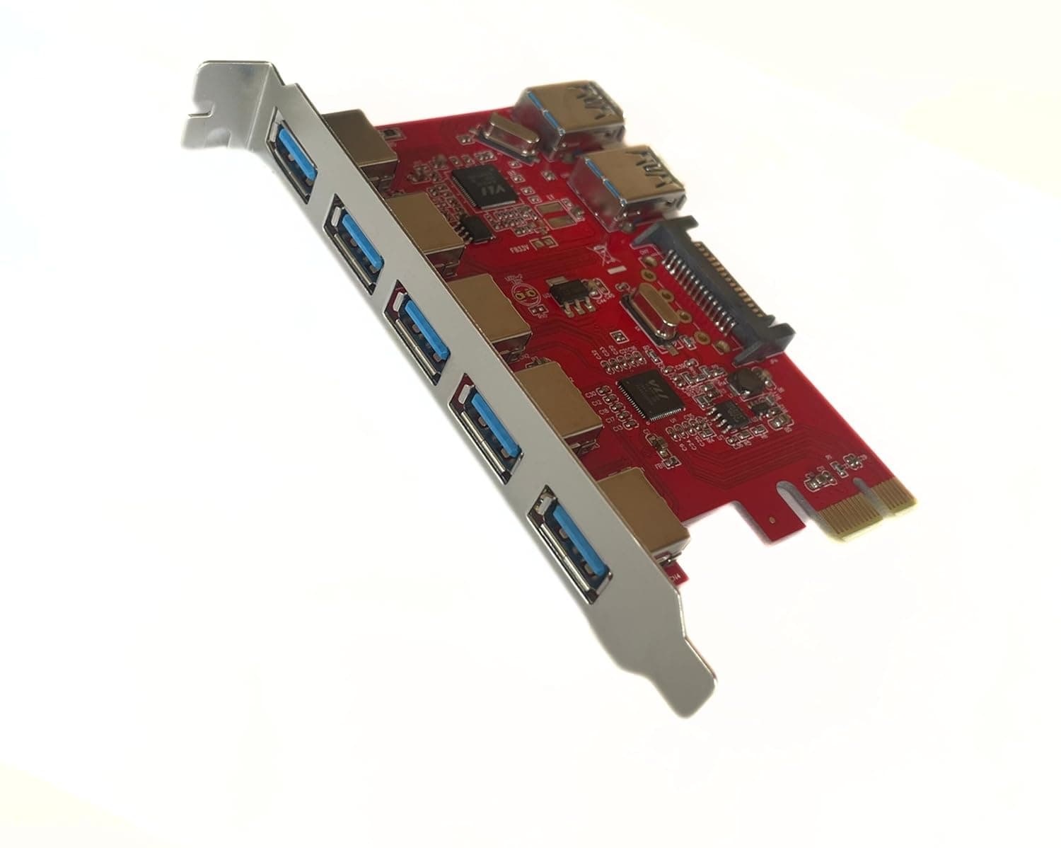 PCI Express Card 7 Port USB 3.0 with 15 Pin Sata Power Connector up to 5 Gbps Speed view 3