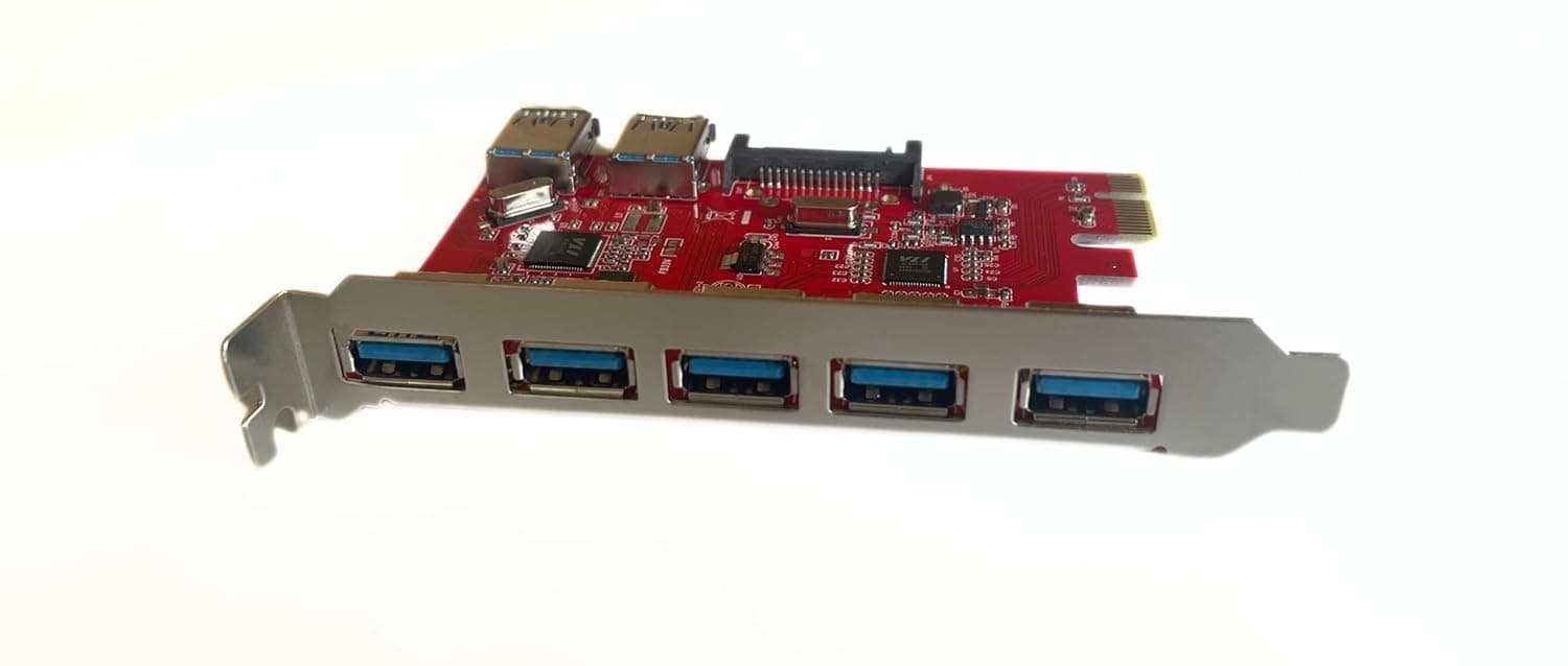 PCI Express Card 7 Port USB 3.0 with 15 Pin Sata Power Connector up to 5 Gbps Speed view 4