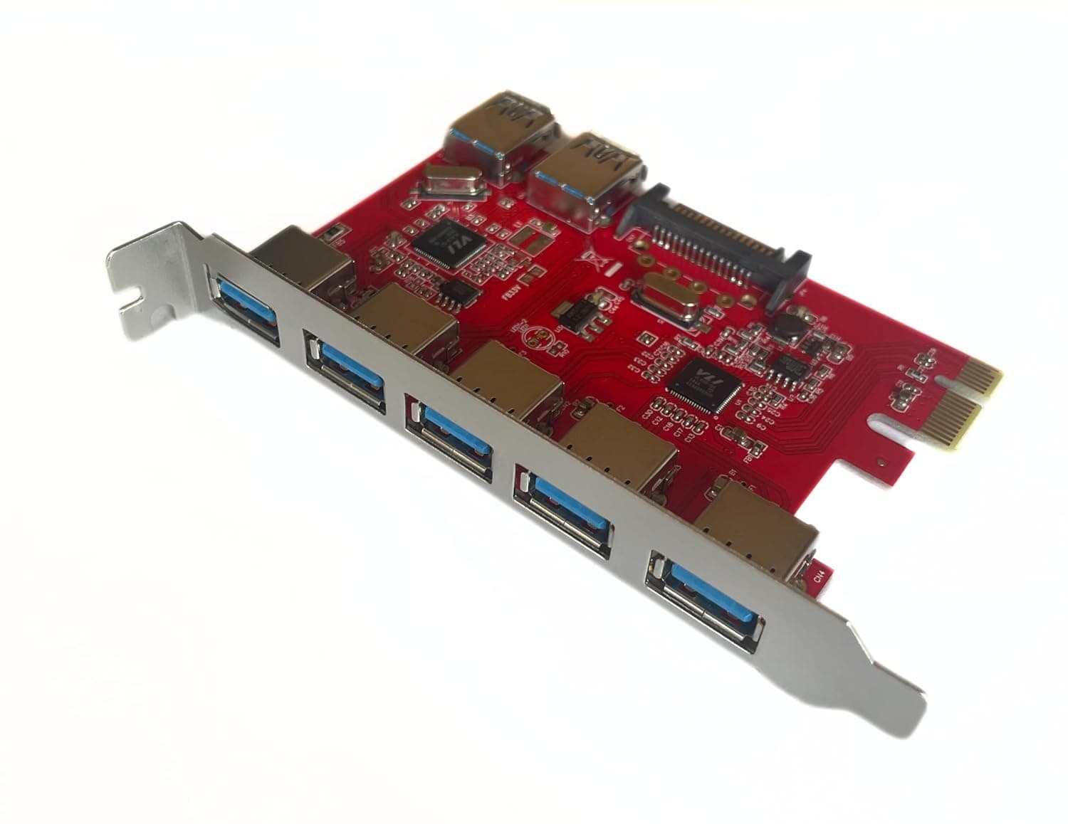 PCI Express Card 7 Port USB 3.0 with 15 Pin Sata Power Connector up to 5 Gbps Speed view 5