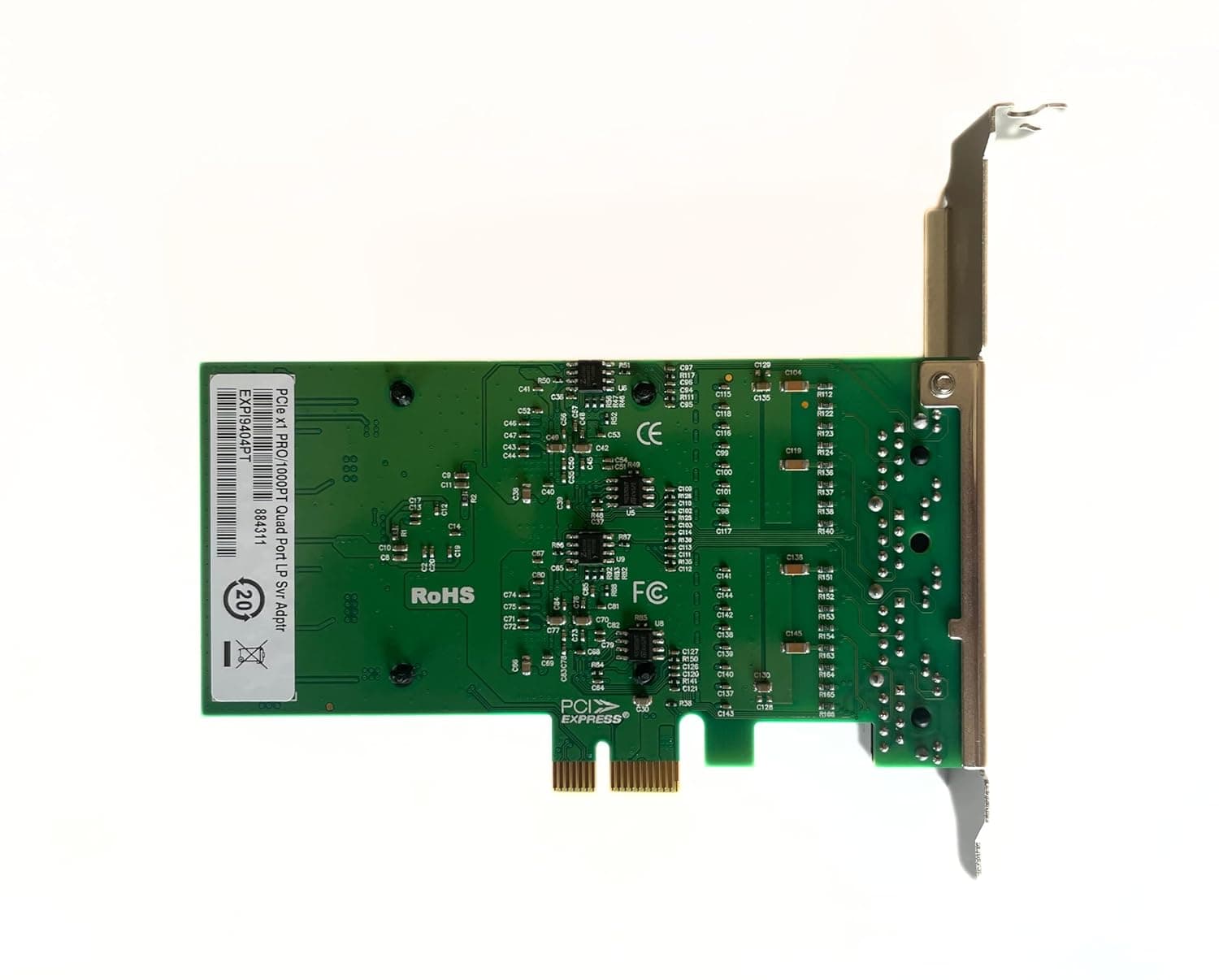 RJ45 Quad Port, Intel 82571, 1 GbE, PCIE x1/x4/x8/x16 INTEL 9404 COMPATIBLE view 5
