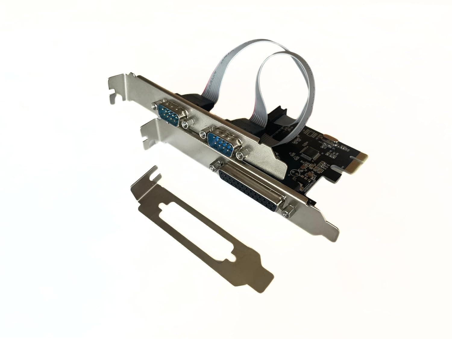 PCI Express 2 Port Serial + 1 Port Parallel Card, PCIe to RS232 & DB25 Parallel Combo Card view 2