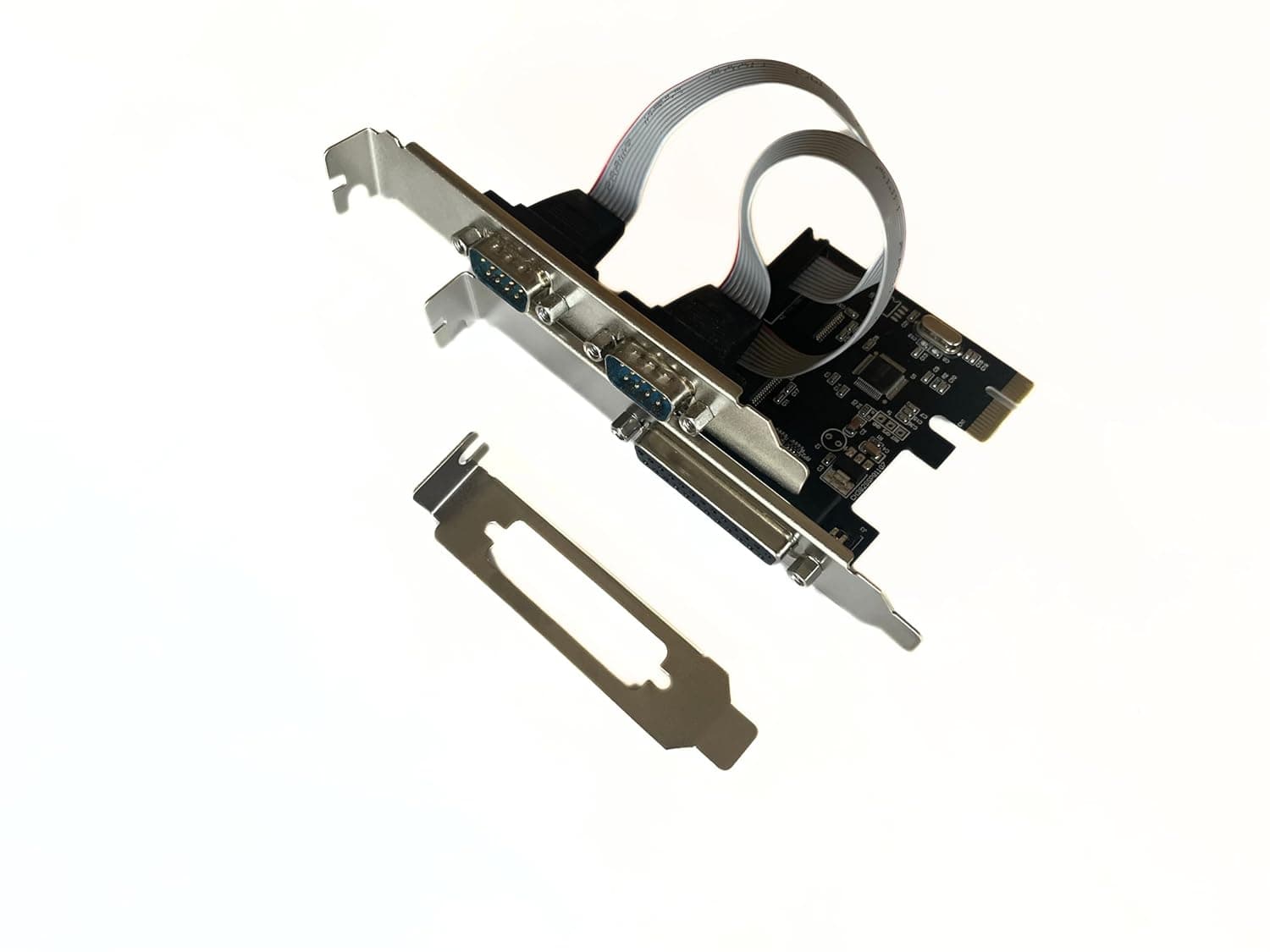 PCI Express 2 Port Serial + 1 Port Parallel Card, PCIe to RS232 & DB25 Parallel Combo Card view 3