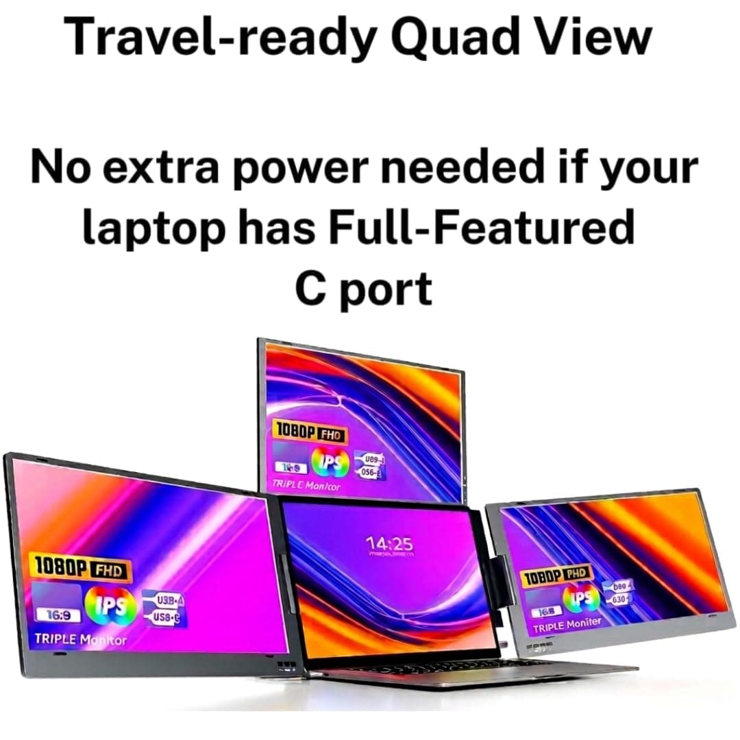 QuadView 15.6" UltraView Quad Monitor Laptop Screen Extender view 5