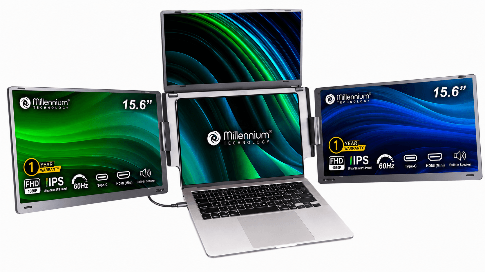 QuadView 15.6" UltraView Quad Monitor Laptop Screen Extender view 2