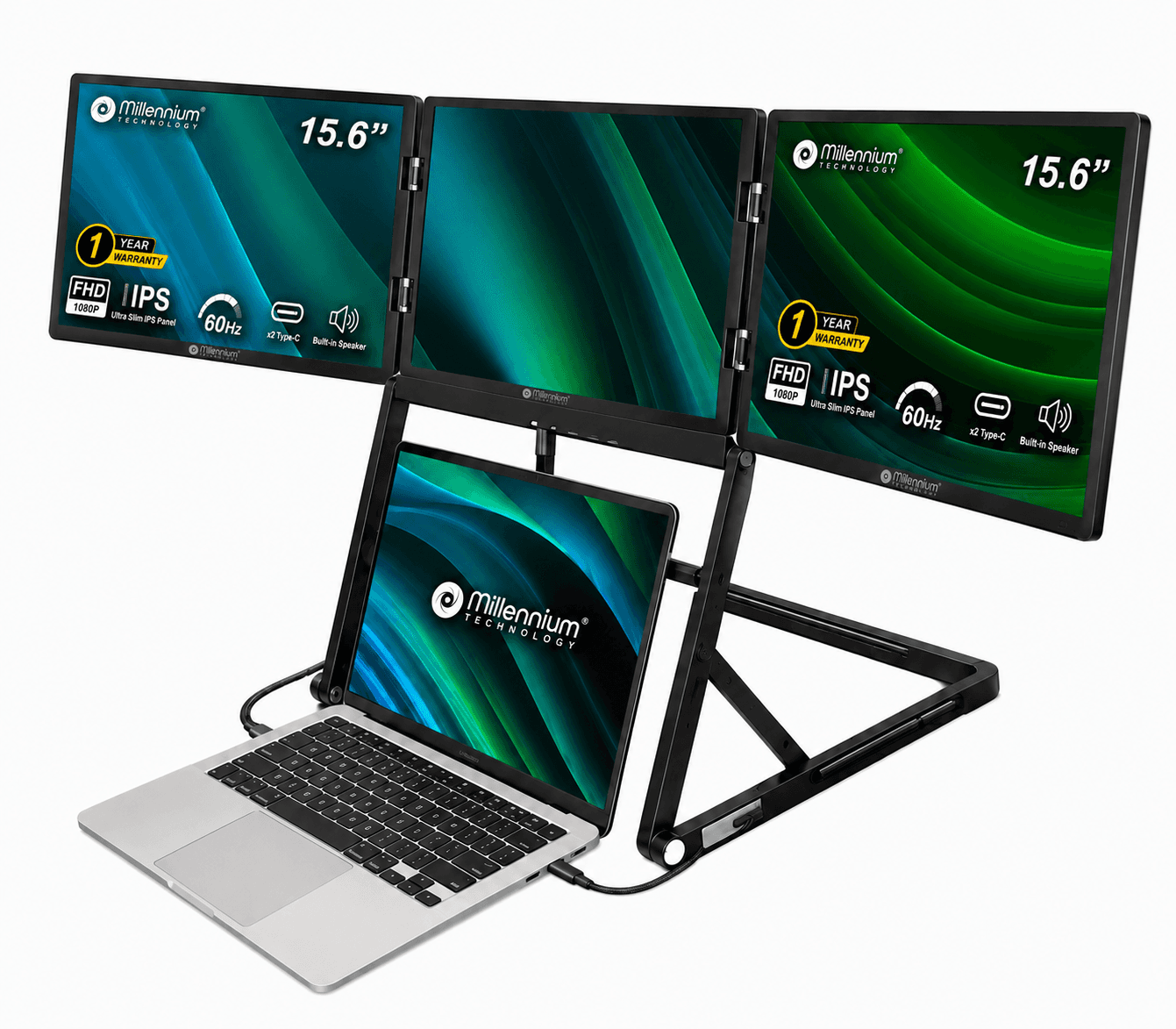QuadView 15.6" UltraView Pro Quad Monitor Laptop Screen Extender view 2