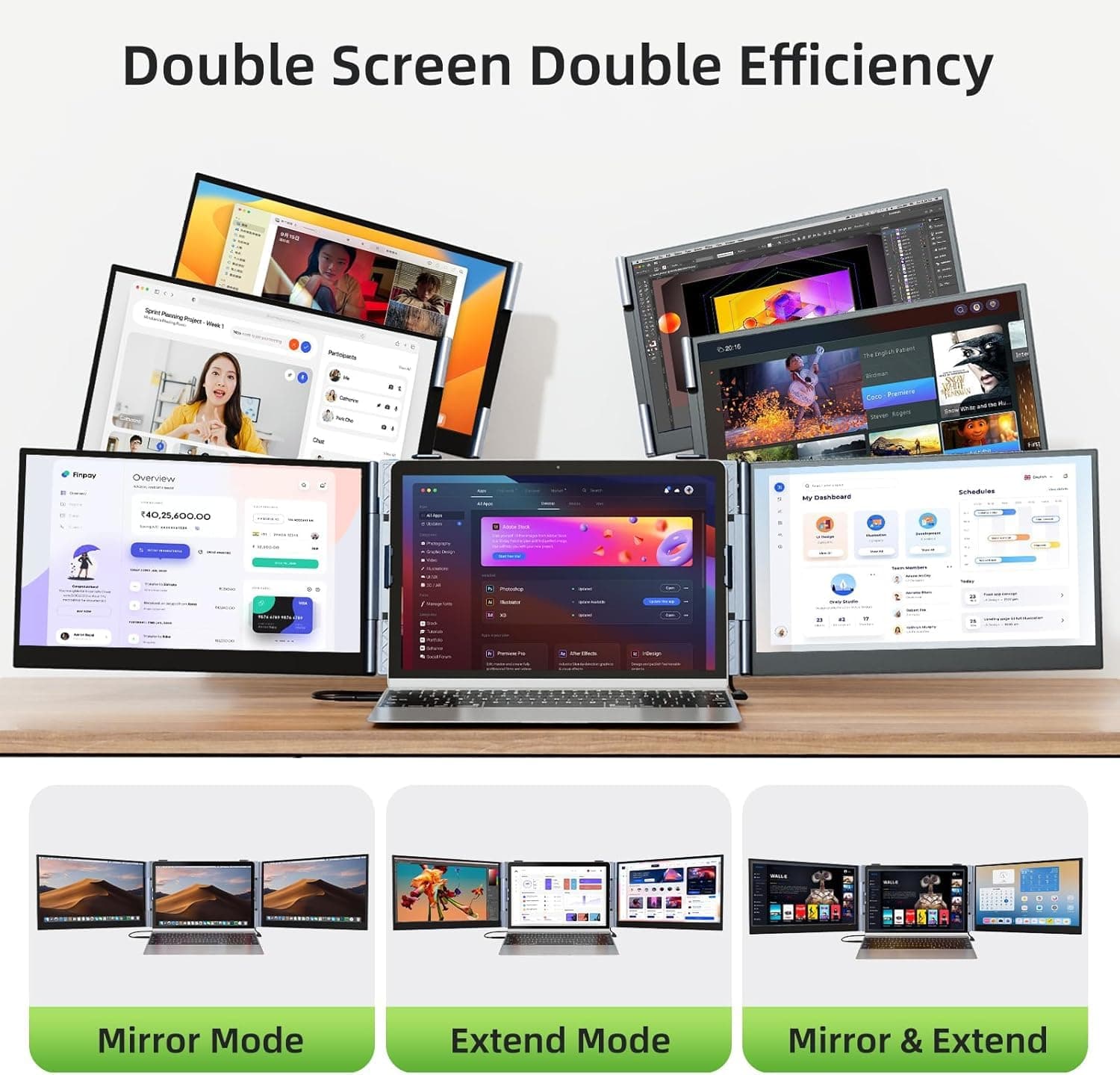 TriView 14" UltraThin Portable Monitor Laptop Screen Extender view 5
