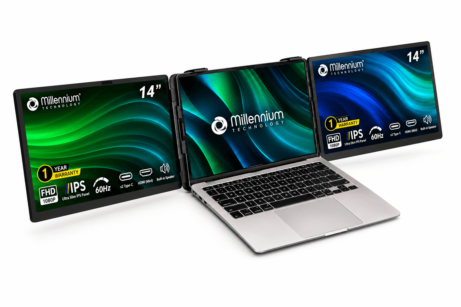 TriView 14" UltraThin Portable Monitor Laptop Screen Extender view 2