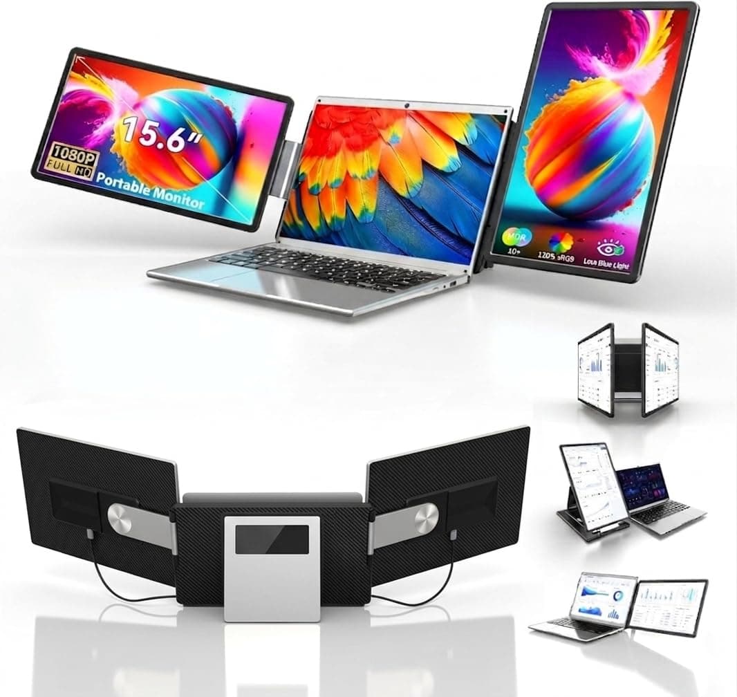 TriView 15.6" Foldable Portable Monitor Laptop Screen Extender view 3