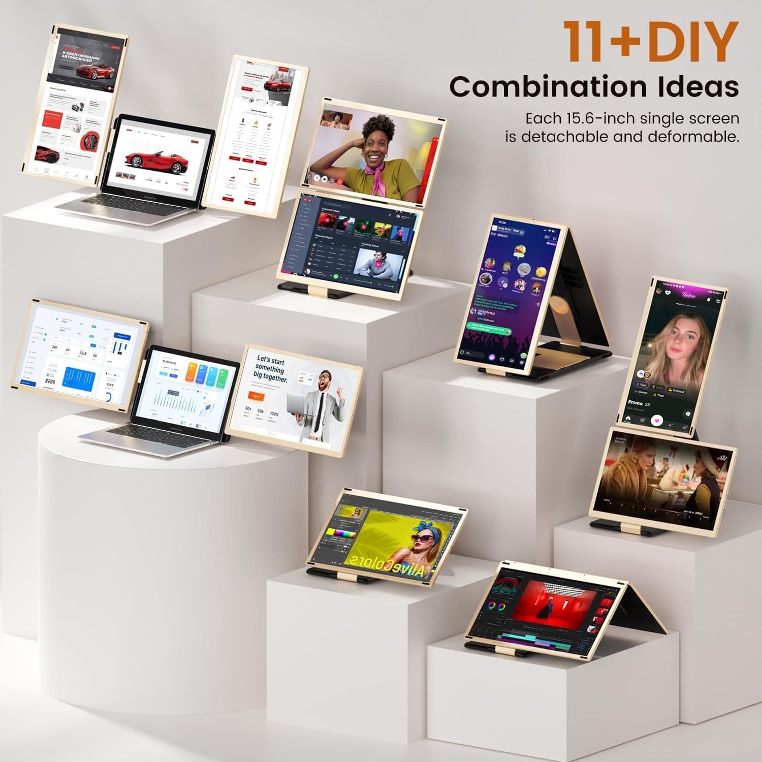 TriView 15.6" Foldable Portable Monitor Laptop Screen Extender view 4