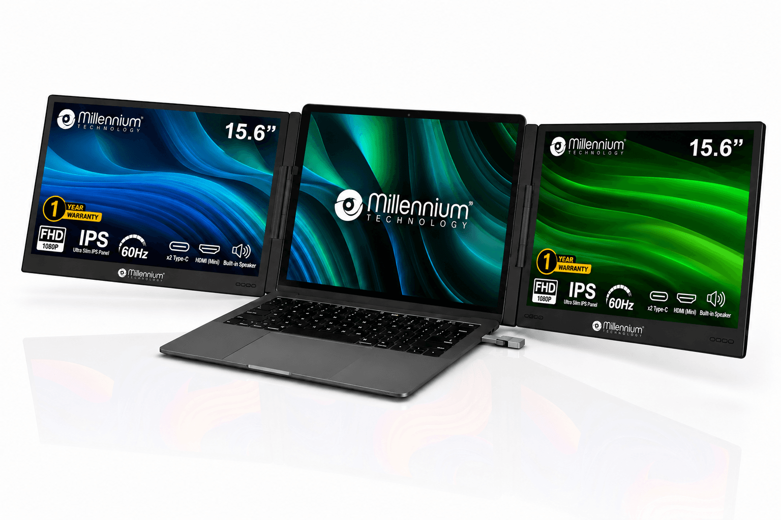 TriView 15.6" OneConnect Portable Monitor Laptop Screen Extender view 2